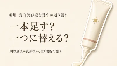 朝用 美白美容液を一本足す？薬用美白オールインワンに替える？メイクまでの手順で比較